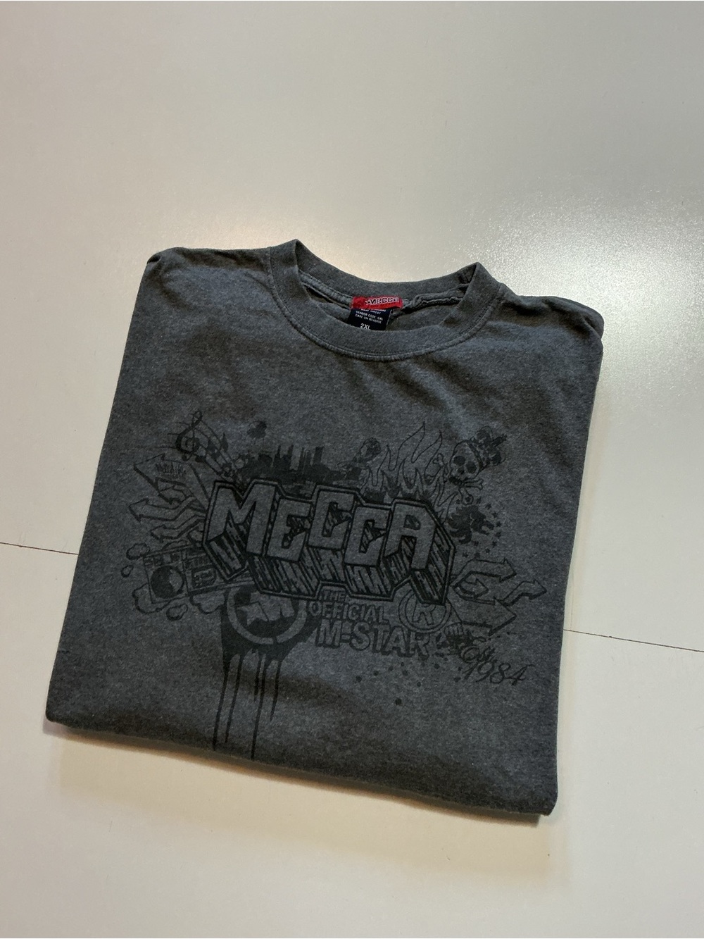 Vintage Y2K Mecca The Official M-Star Skull Flames Graphic S/S T-Shirt